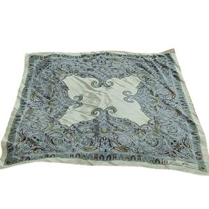 Anne Klein all silk 100% silk scarf yellow paisley pattern